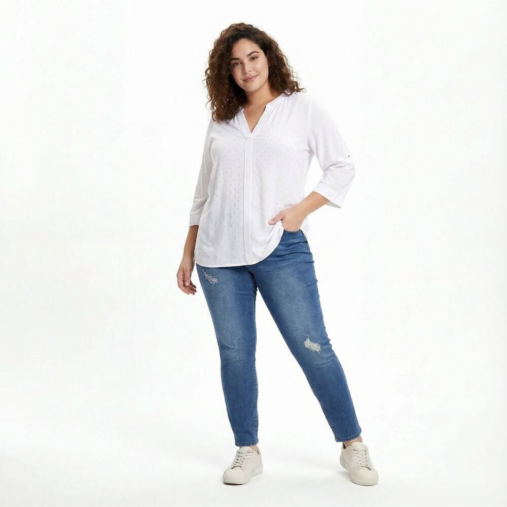 Blusa Manga 3/4 Cuello V Mujer Sexy Large image number 0.0