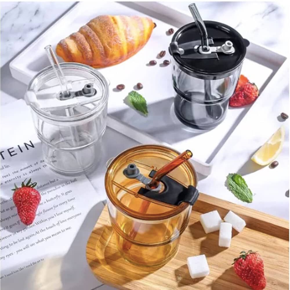 Taza De Vidrio Con Bombilla Transparente Y Cepillo Limpieza image number 3.0