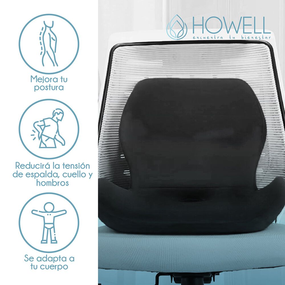 Coj&iacute;n Ortop&eacute;dico Asiento Y Espalda Lumbar 2 En 1 Howell image number 1.0
