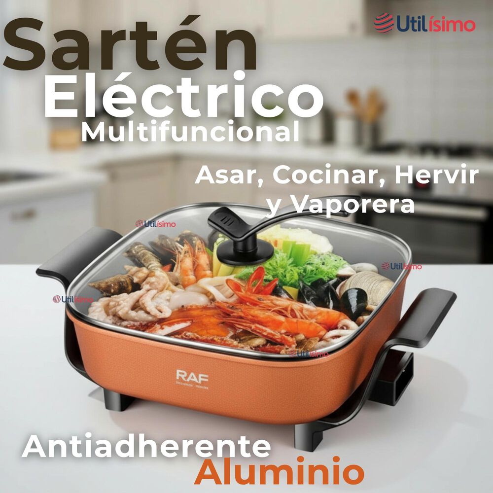 Sartén Eléctrico Multifuncional Antiadherente 1350w De Potencia image number 1.0