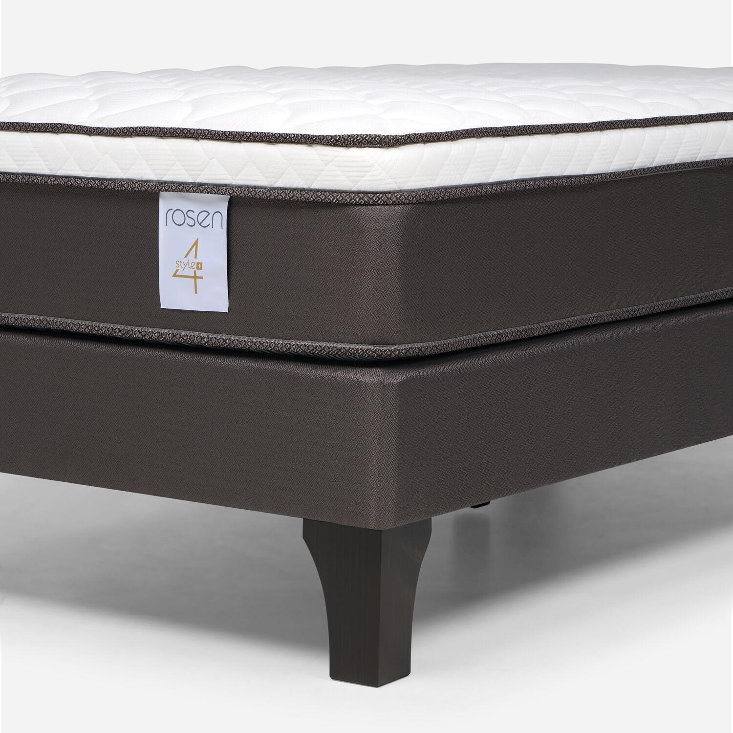 Cama Europea Rosen New Style 4 Plus / 1.5 Plazas / Base Normal  + Set Maderas Ferrara Gris image number 5.0