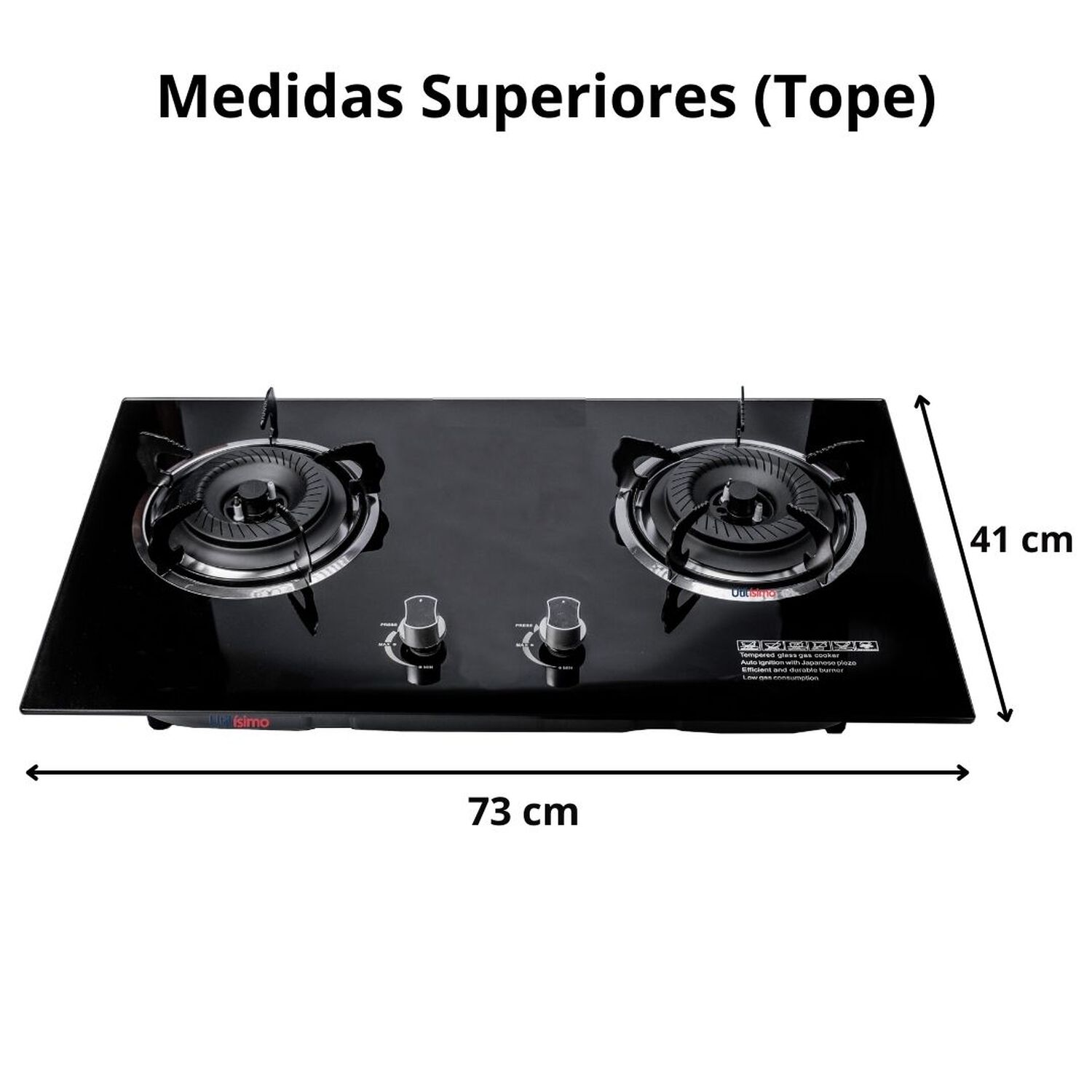 Encimera A Gas Licuado Vidrio Templado 2 Platos image number 1.0