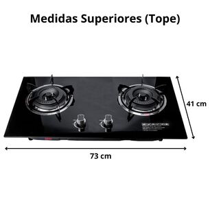Encimera A Gas Licuado Vidrio Templado 2 Platos