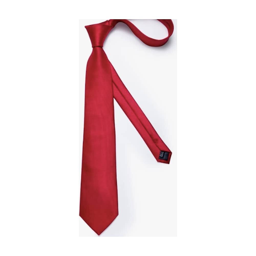 Corbatas Seda Hombres, Pa&ntilde;o Y Colleras Roja image number 2.0