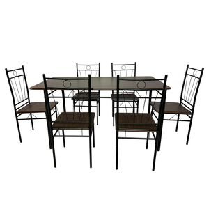 Juego De Comedor 6p Verona Negro 74x80x140 Cm