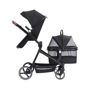 Coche De Beb&eacute; Y Mascota 2 En 1 Mix Negro By Lubabycas