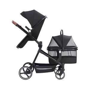 Coche De Beb&eacute; Y Mascota 2 En 1 Mix Negro By Lubabycas