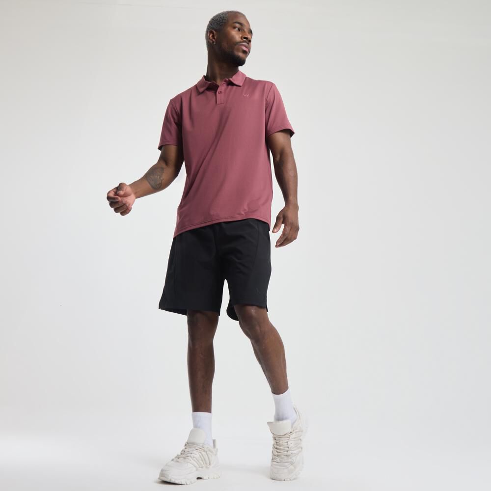 Polera Deportiva Lisa Slim Manga Corta Cuello Camisero Hombre Wetland image number 1.0