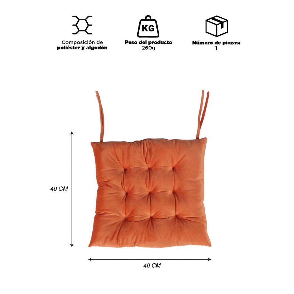 Coj&iacute;n Para Silla Naranja 40x40 Cm image number 3.0