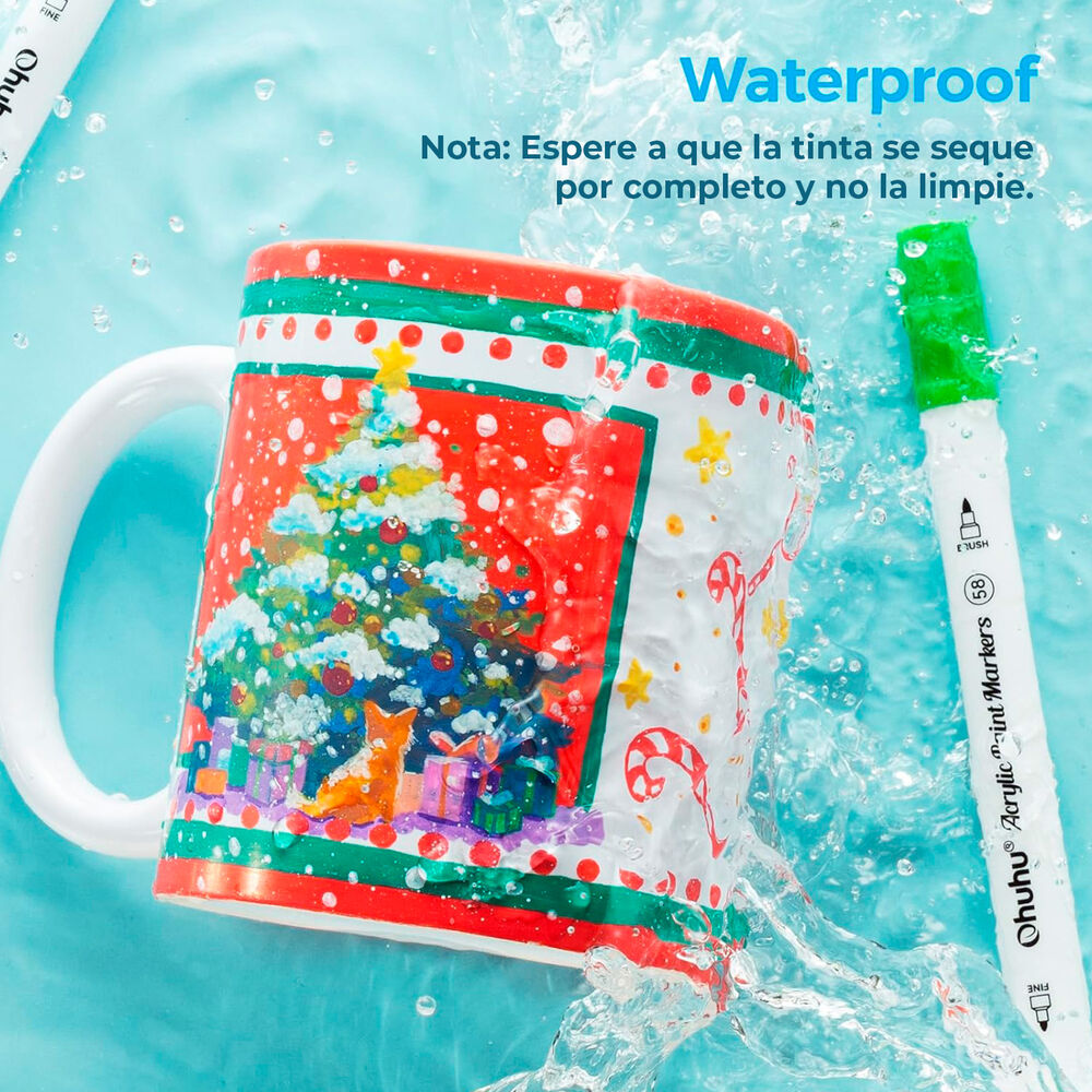 Ohuhu 36 Marcadores Acrílicos Doble Punta Pincel & Puntos image number 4.0