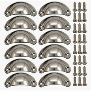 Set 12 Tiradores Para Muebles Plata