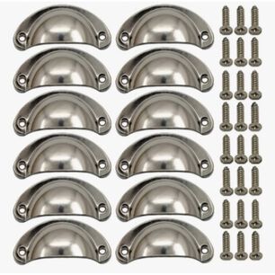 Set 12 Tiradores Para Muebles Plata