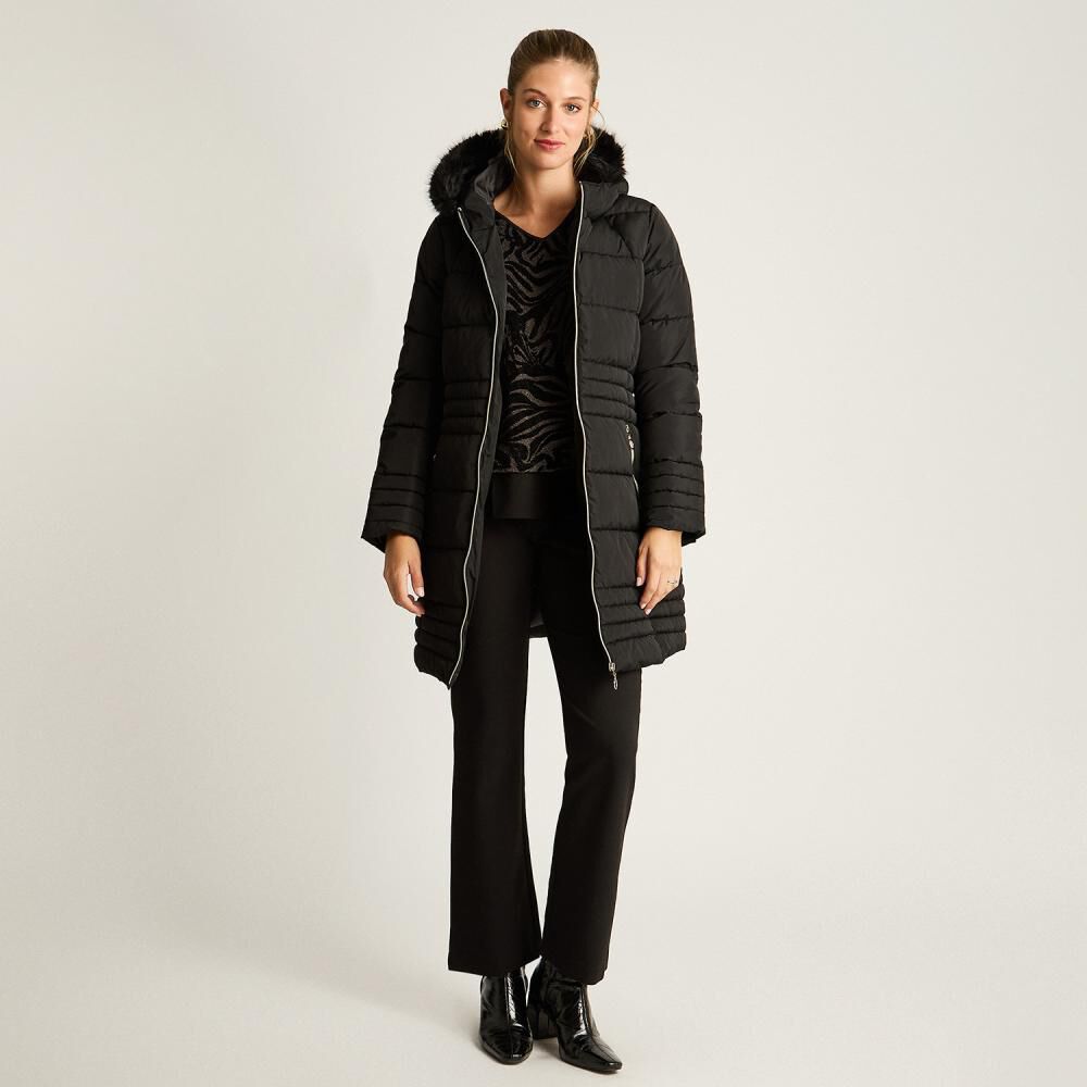 Parka Con Capucha Con Pelos Mujer Lorenzo Di Pontti image number 1.0