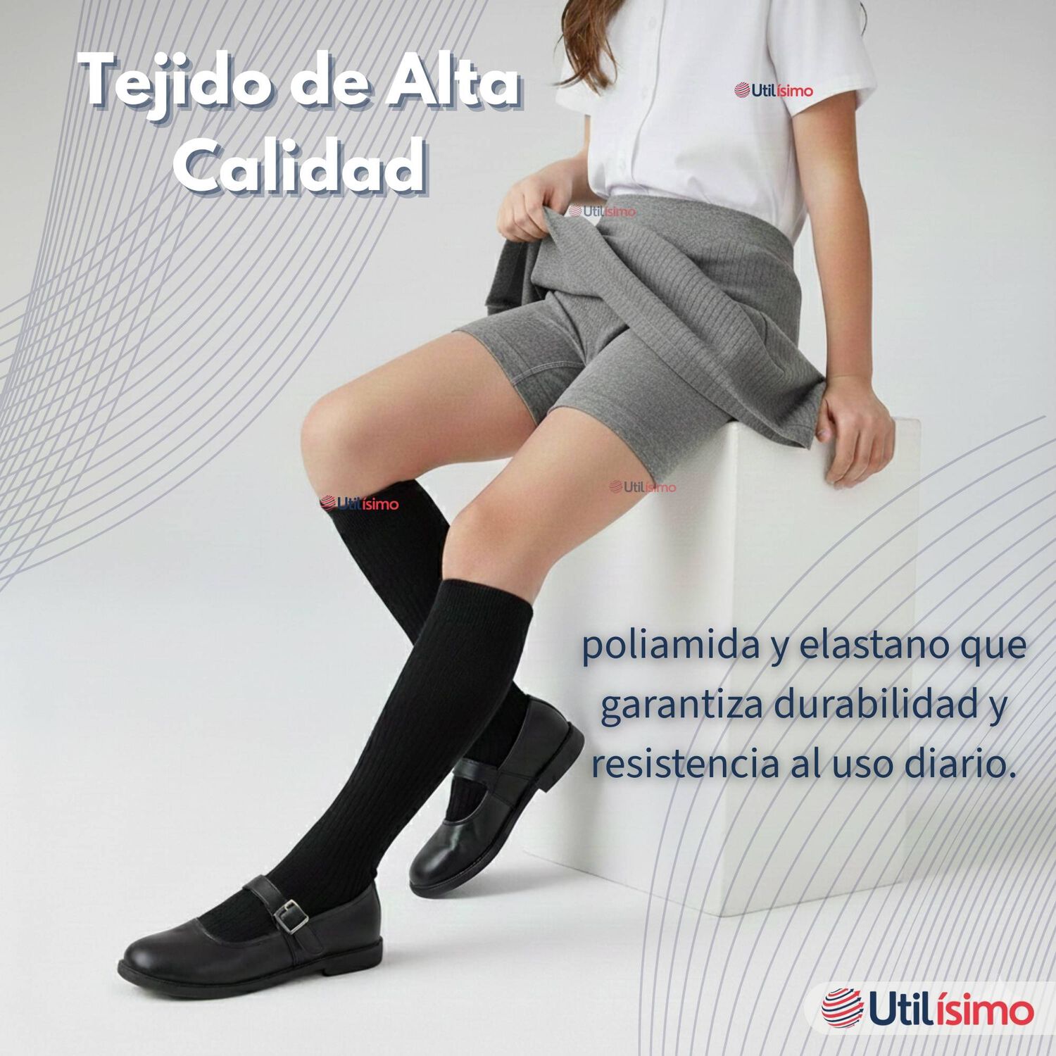 Pack 3 Calzas Cortas Escolar Pata Deportivas Ni&ntilde;a Color Gris image number 6.0