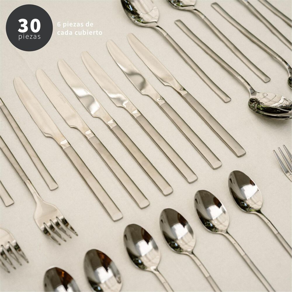Set De Cuchiller&iacute;a 30 Pcs Cubiertos Acero Inoxidable Puglia image number 5.0
