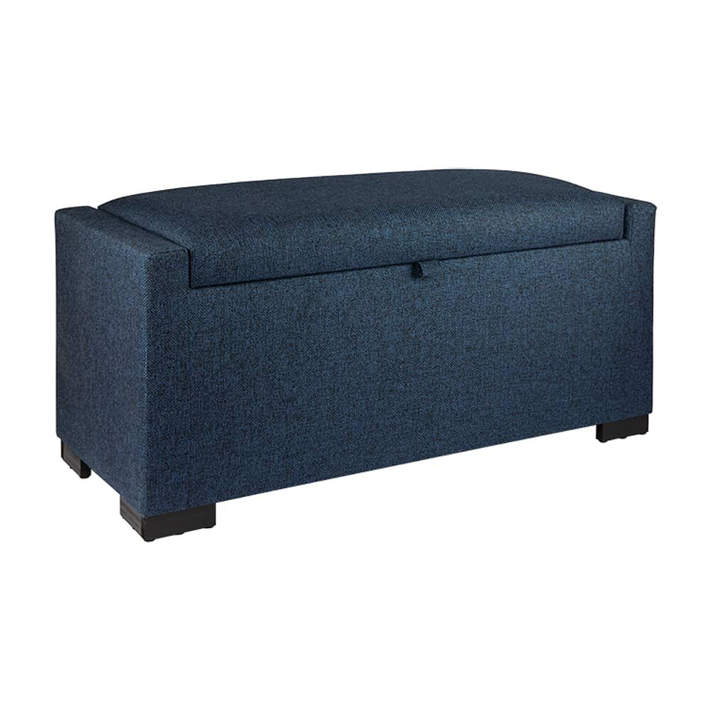 Banqueta Con Ba&uacute;l Leyzy Azul Omega 40x55x105 Cm M&aacute;xima Design image number 1.0