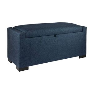 Banqueta Con Ba&uacute;l Leyzy Azul Omega 40x55x105 Cm M&aacute;xima Design