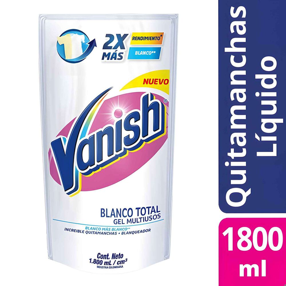 Quitamanchas Líquido Gel Multiuso Blanco Total 1800ml Doypack - Vanish image number 0.0