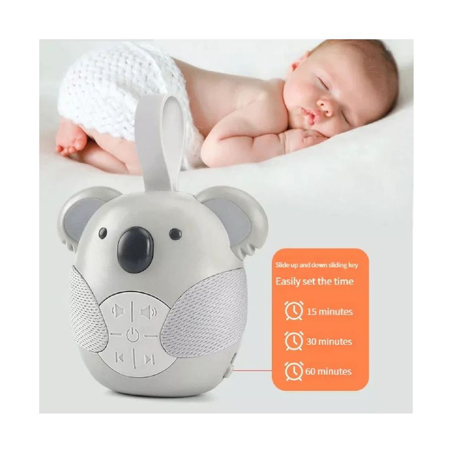Koala Musical Colgante Port&aacute;til Maquina De Ruido Blanco Beb&eacute;s image number 2.0
