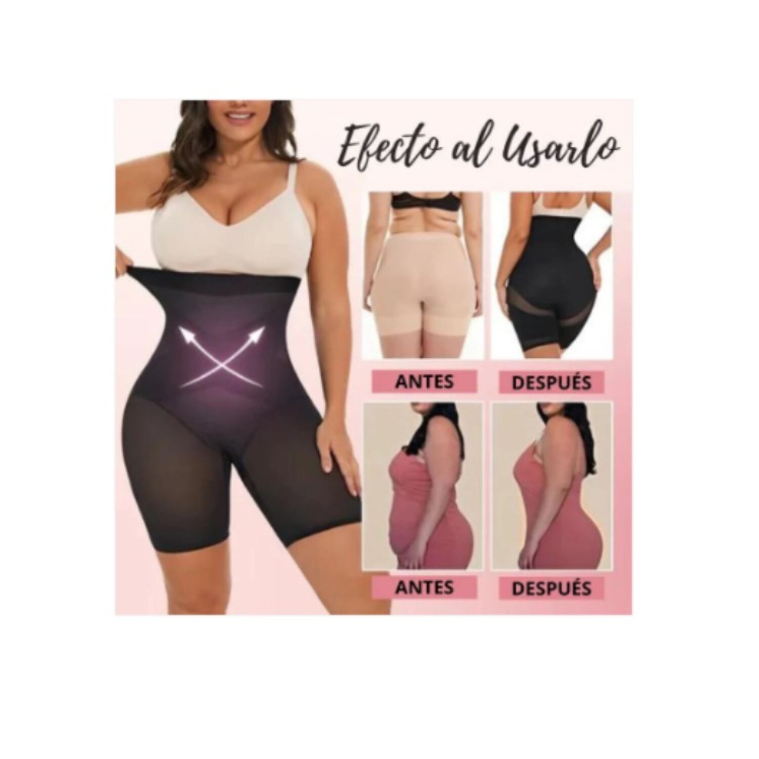 Faja Short Reductora Calz&oacute;n Invisible Moldeador Cintura Alta image number 10.0