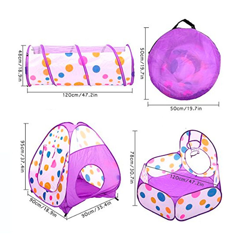 Carpa Tunel Alberca Gusano Pelotas Casa Did&aacute;ctico Morado image number 4.0