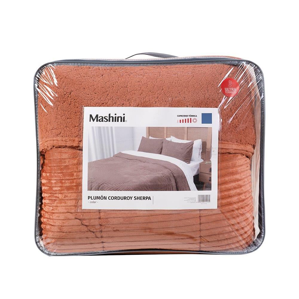 Plumon Corduroy Coral Sherpa 2 Plazas Caf&eacute; image number 4.0