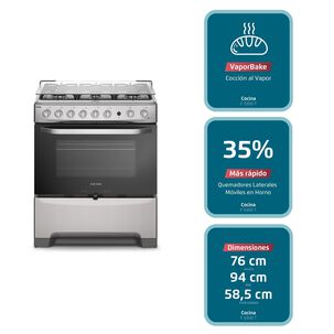 Cocina A Gas 6 Platos Fensa Experience F 5300 T Gris