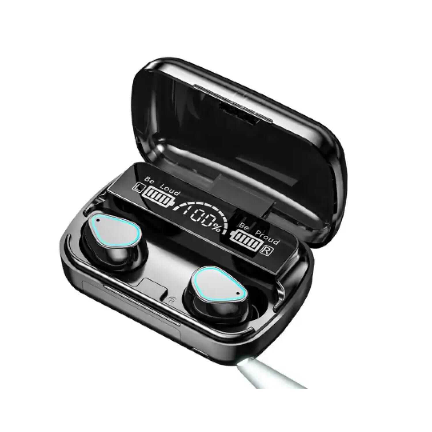 Audifonos Bluetooth Recargables Tws Led In Ear Manos Libres M10 Negro image number 0.0