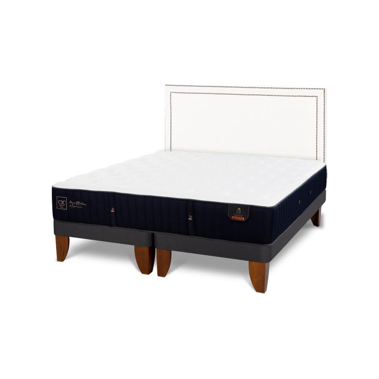 Cama Europea Cic Premium / King / Base Dividida + Respaldo image number 4.0