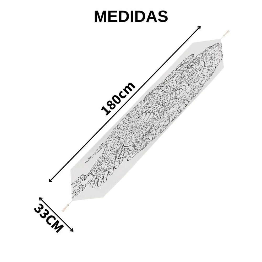 Camino De Mesa Bordado Medida 33x180cm Corredor De Mesa Con Flecos Cmb-8 image number 2.0