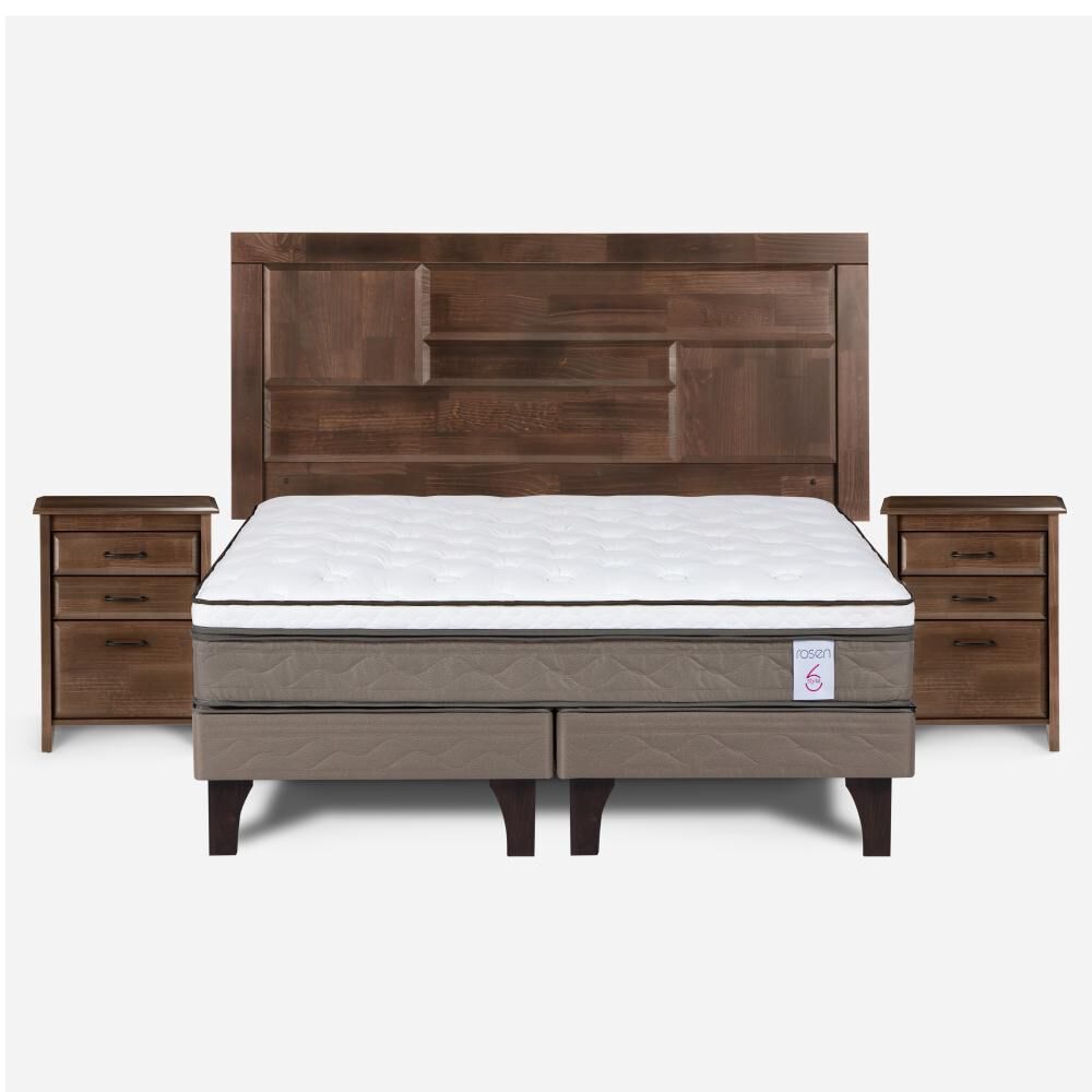 Cama Europea Rosen New Style 6 / 2 Plazas / Base Dividida + Set de Maderas Dolce image number 0.0