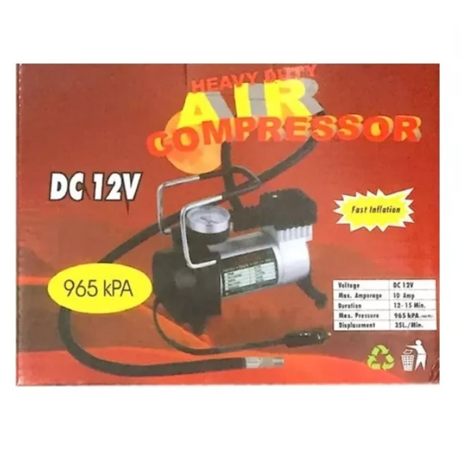 Compresor Autom&oacute;vil Moto 12v 120 Psi 35 L/ Min. C128 Negro image number 4.0