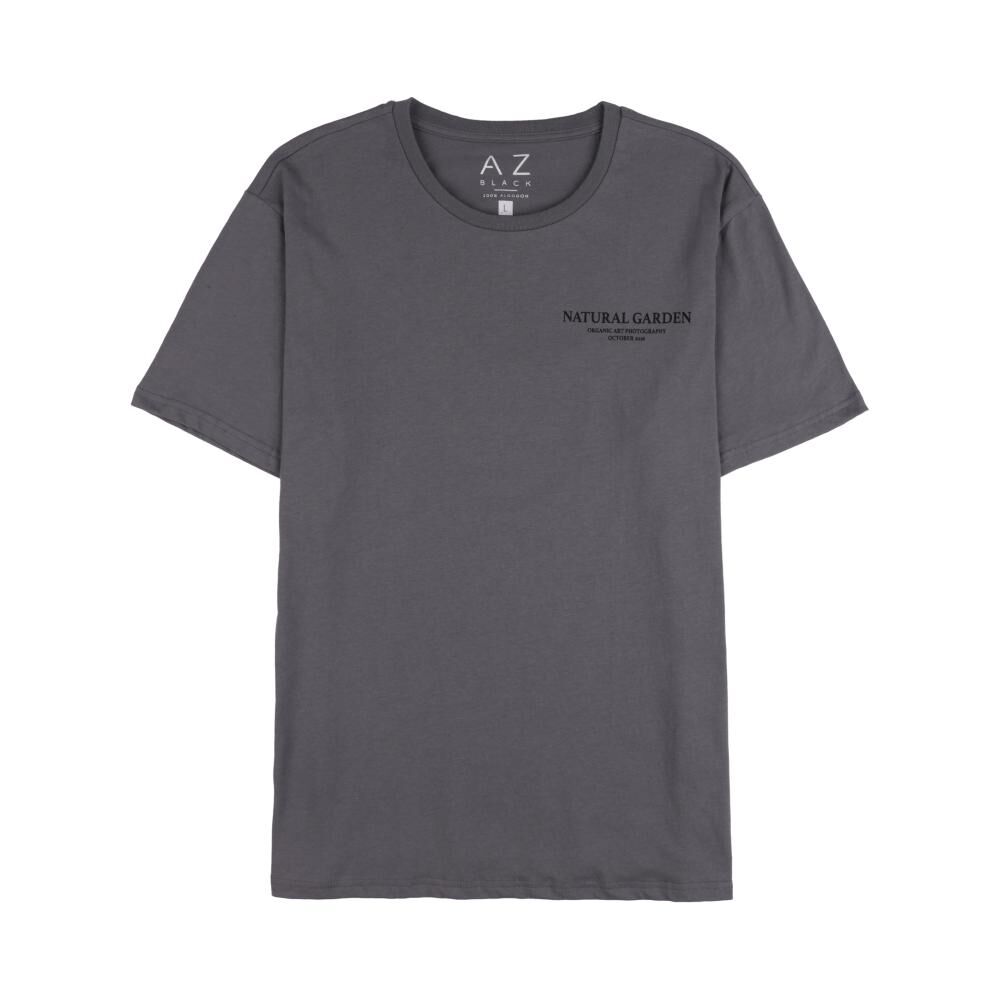 Polera Slim Manga Corta Cuello Redondo Hombre Az Black image number 0.0