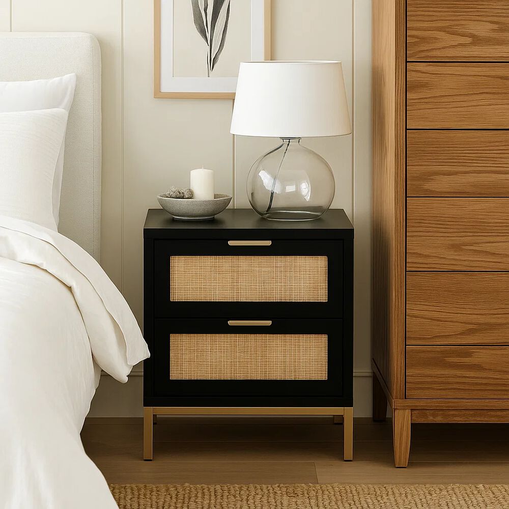 Pack De 2 Veladores Rattan Dark Dos Cajones image number 2.0