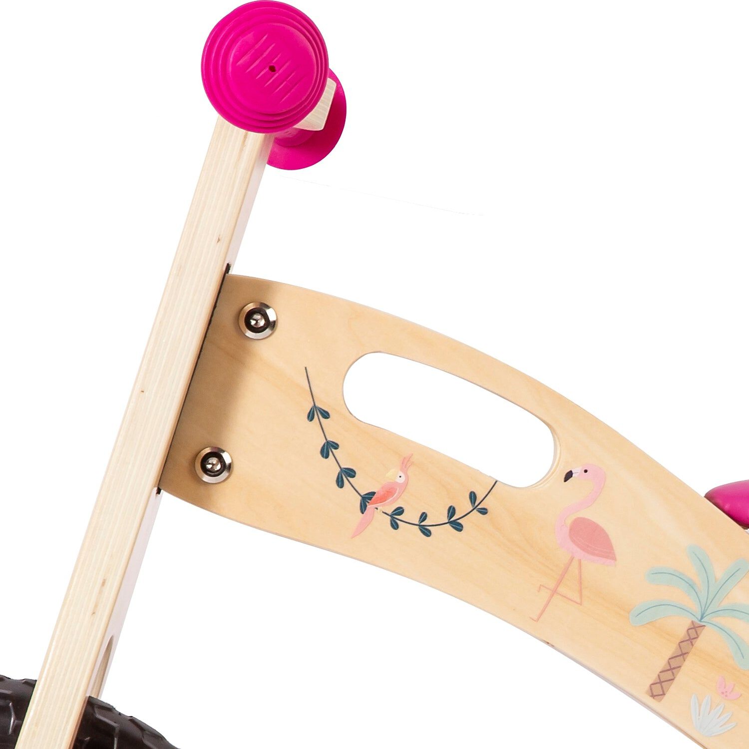 Bicicleta De Equilibrio Aprendizaje Madera Flamenco Rosa image number 4.0