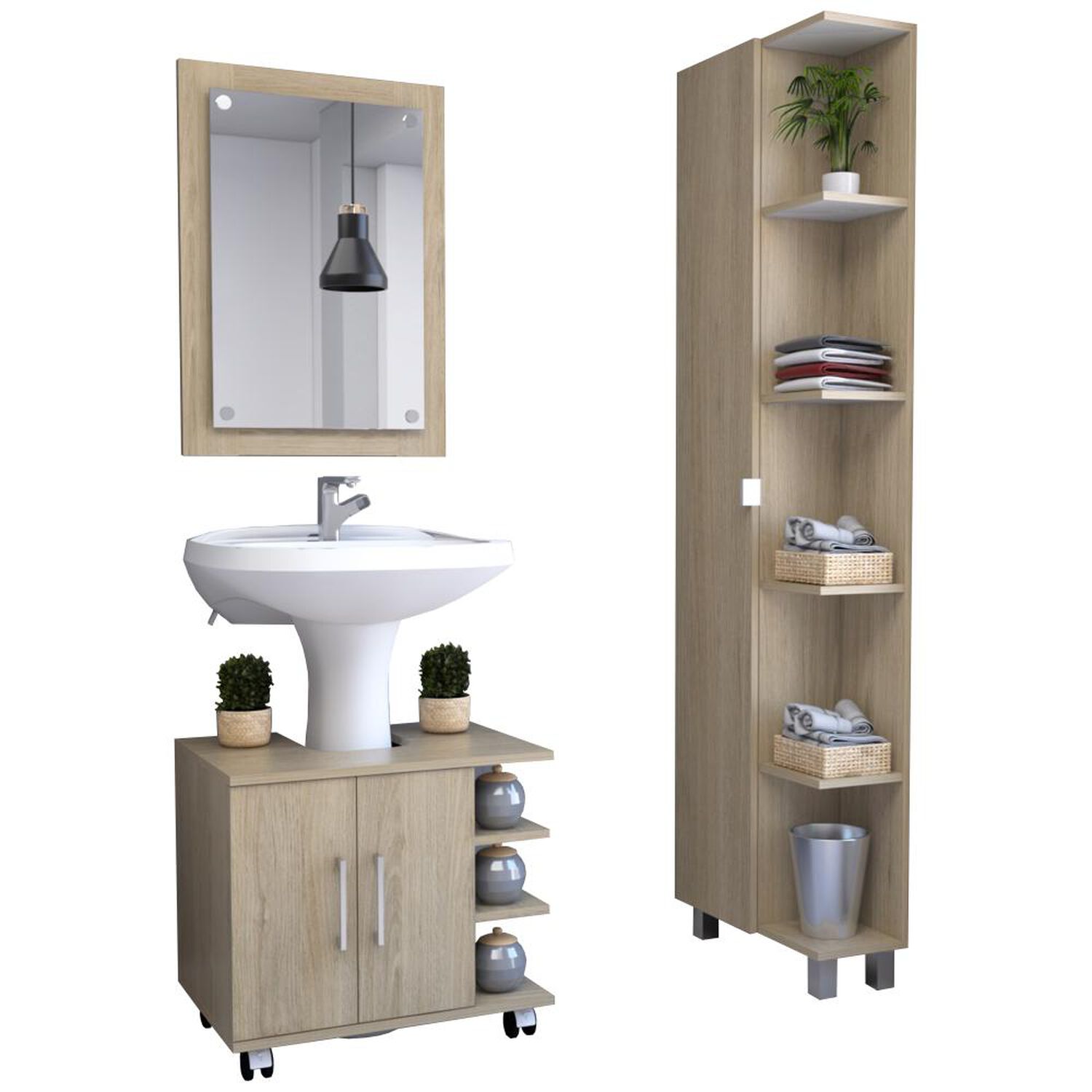 Combo Tuhome Bath Espejo + Optimizador Lavamanos + Mueble Pared image number 1.0