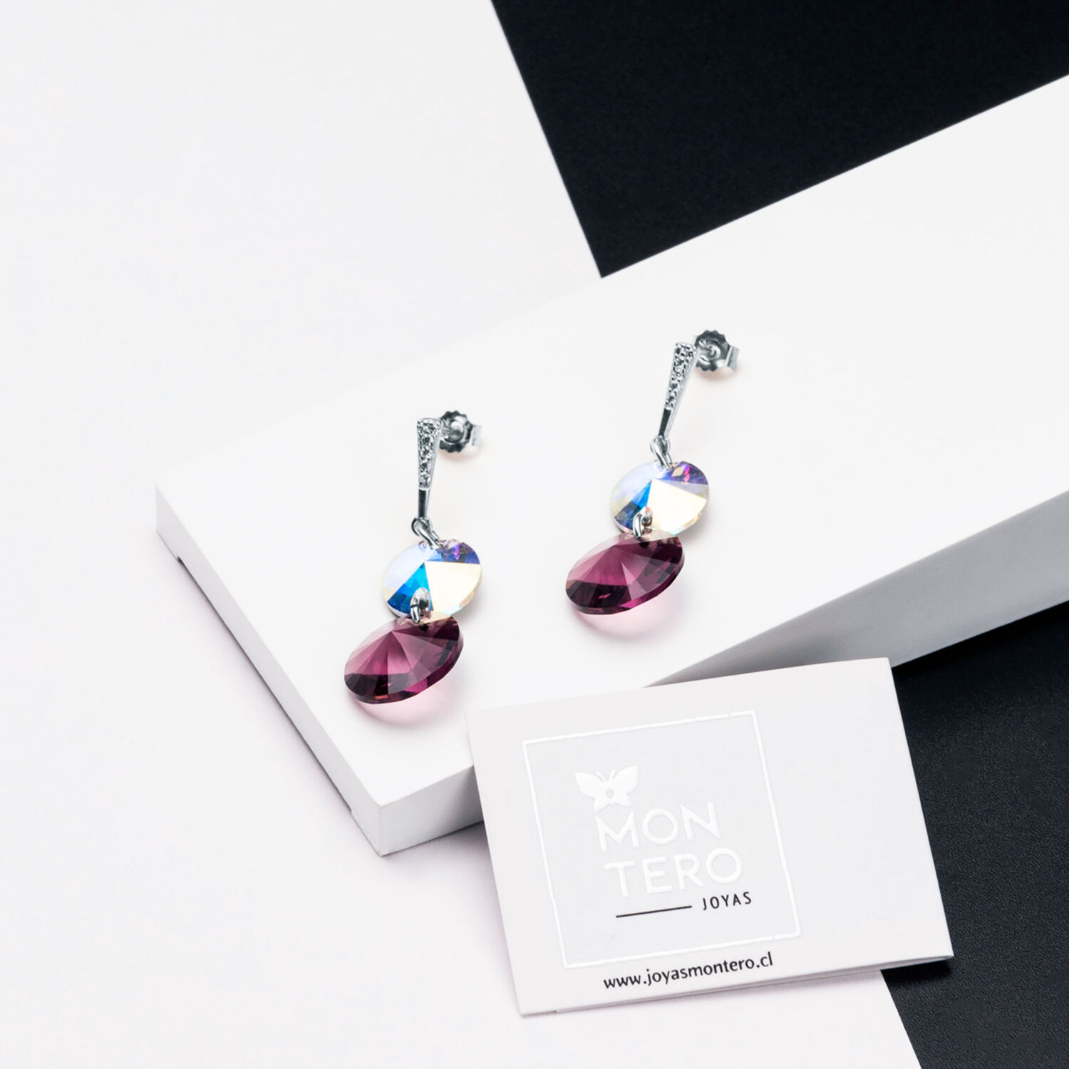 Aros Lourdes Cristales Genuinos Amethyst image number 0.0