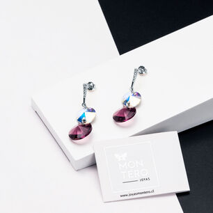 Aros Lourdes Cristales Genuinos Amethyst