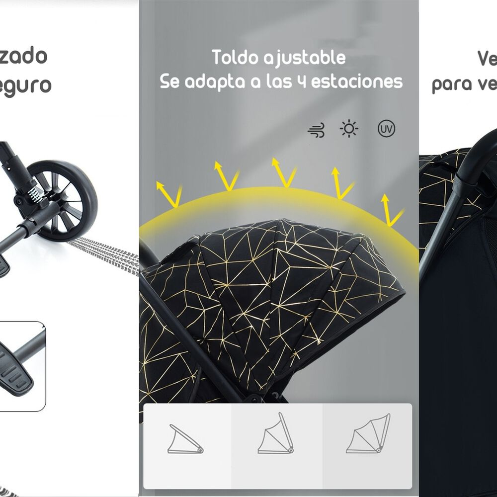 Coche De Paseo Últra Compacto Lubabycas Go Travel Negro image number 2.0