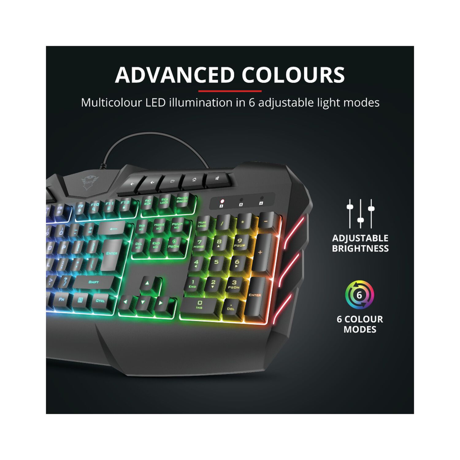 Teclado Gamer Trust Gxt 881 Odyss Full Rgb H&iacute;brido image number 5.0