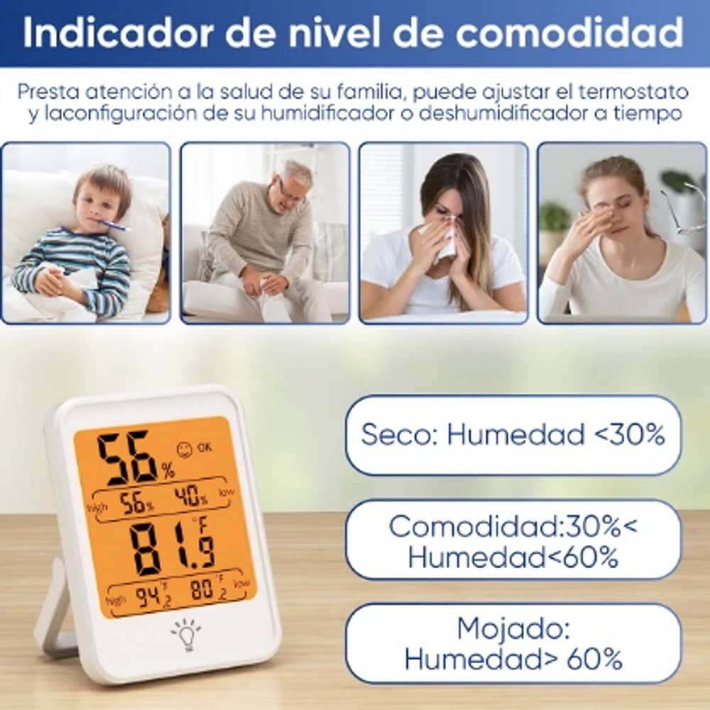 Higr&oacute;metro Digital Term&oacute;metro Pantalla Retroiluminada image number 3.0