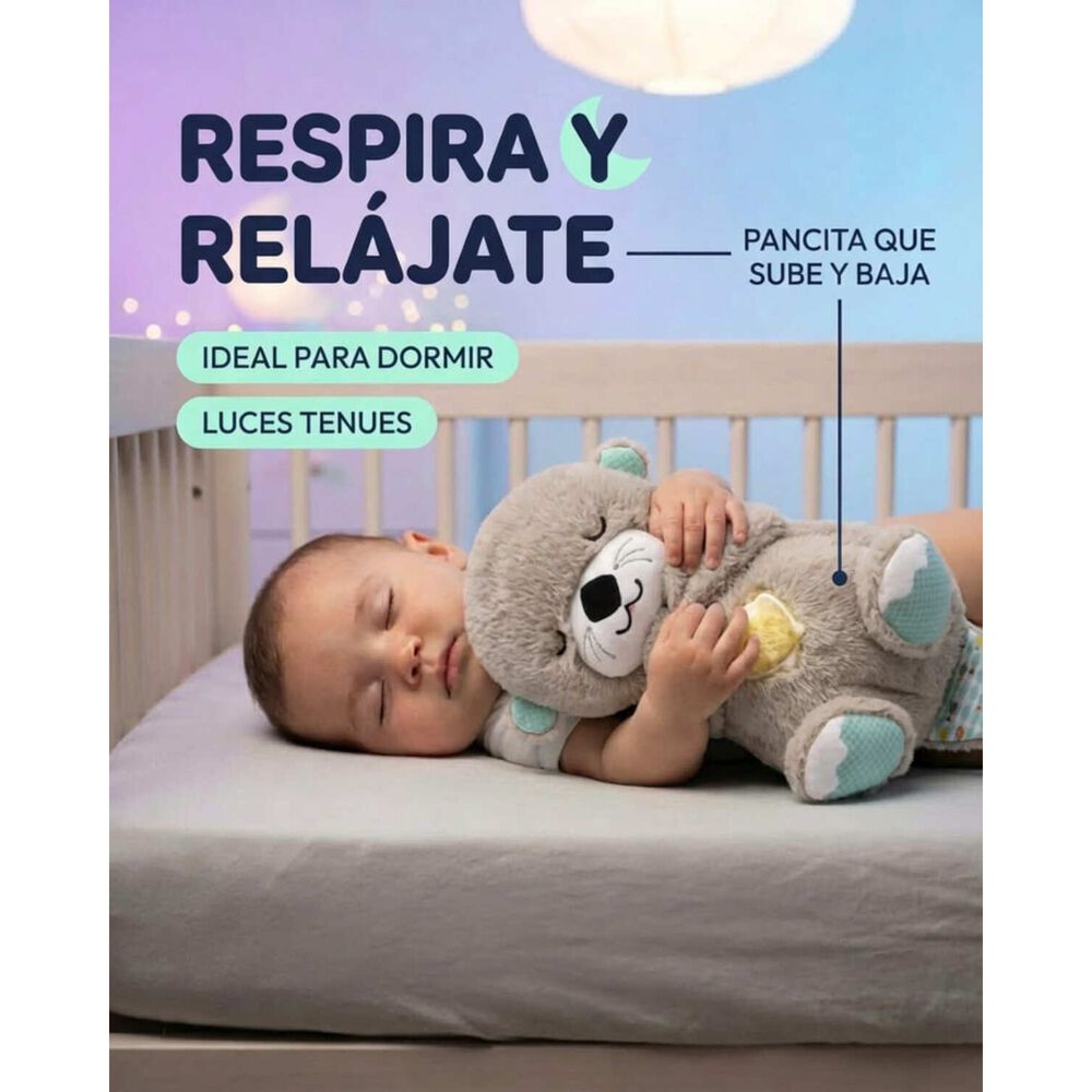 Peluche Nutria Respiraci&oacute;n Relajante Musical Con Luces Bebe image number 17.0
