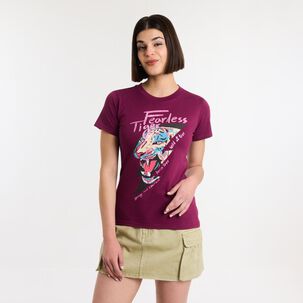 Polera Print Folia Tigre Manga Corta Cuello Redondo Mujer Rolly Go