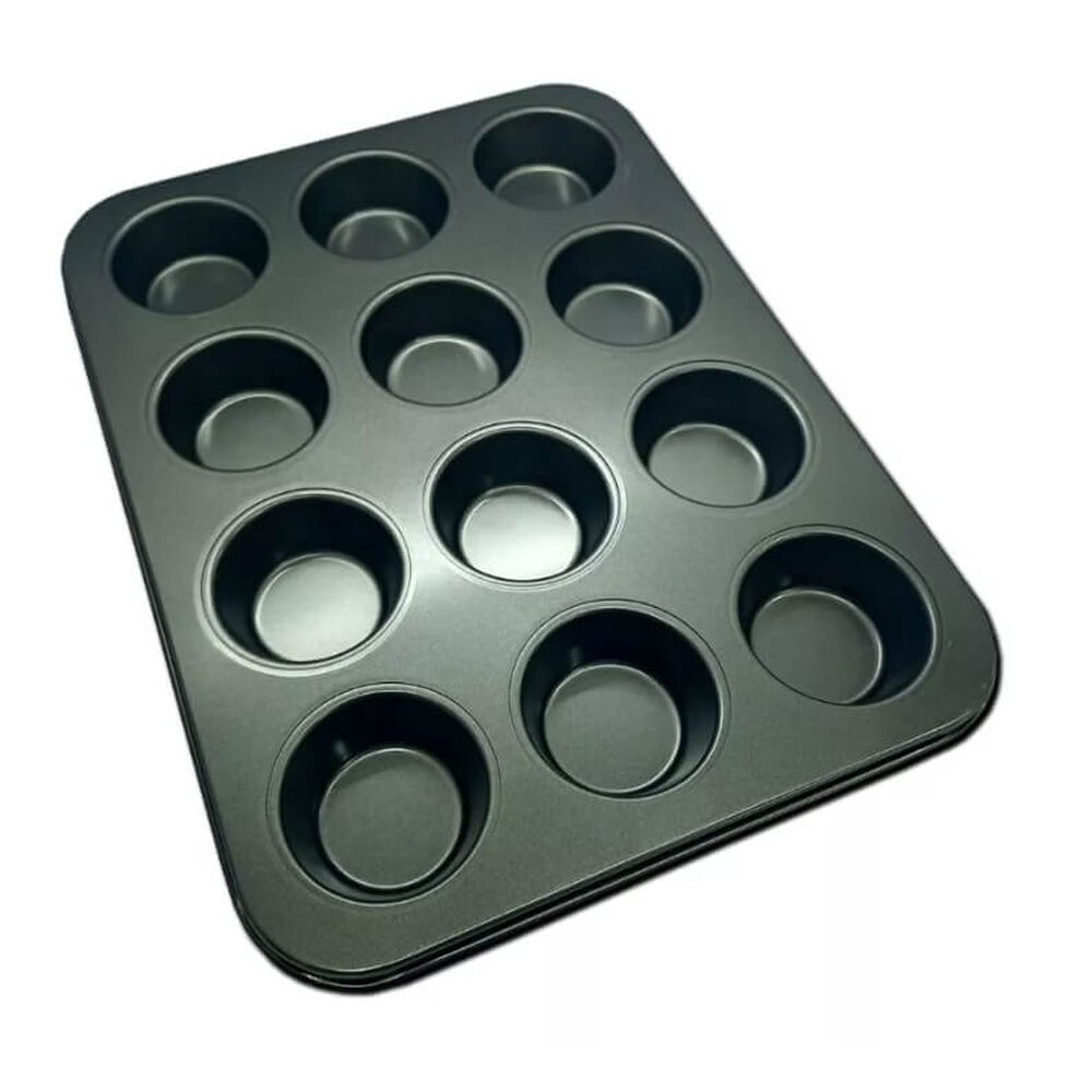 Molde 12 Muffins Cupcakes Placa Teflón Pettish Online Vc Color Negro image number 4.0