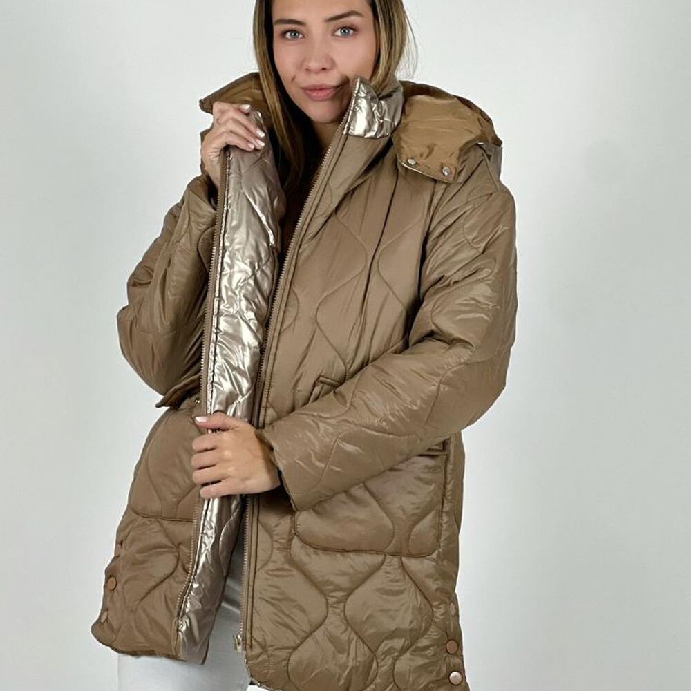 Parka Con Capucha Cuello Metalizado image number 8.0