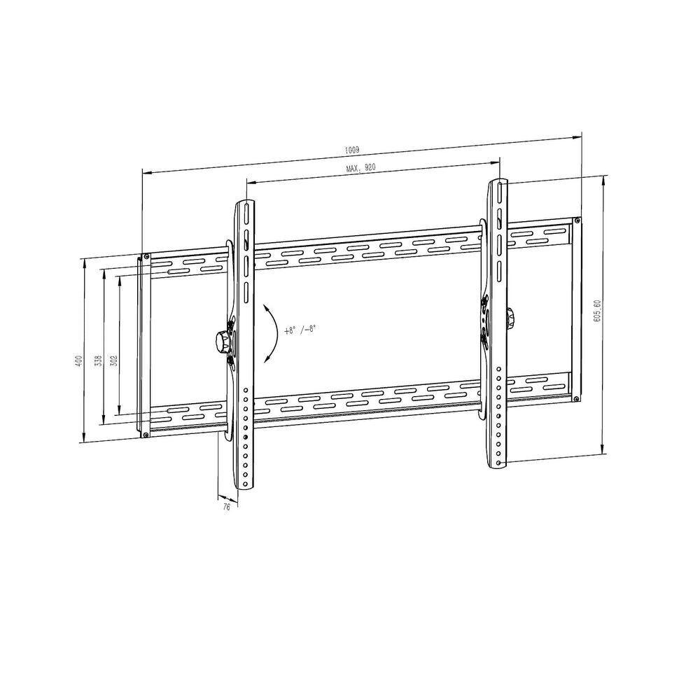 Soporte Para Tvs Grandes - Inclinable De Gran Base 60" A 100" 100kg Brasforma image number 3.0
