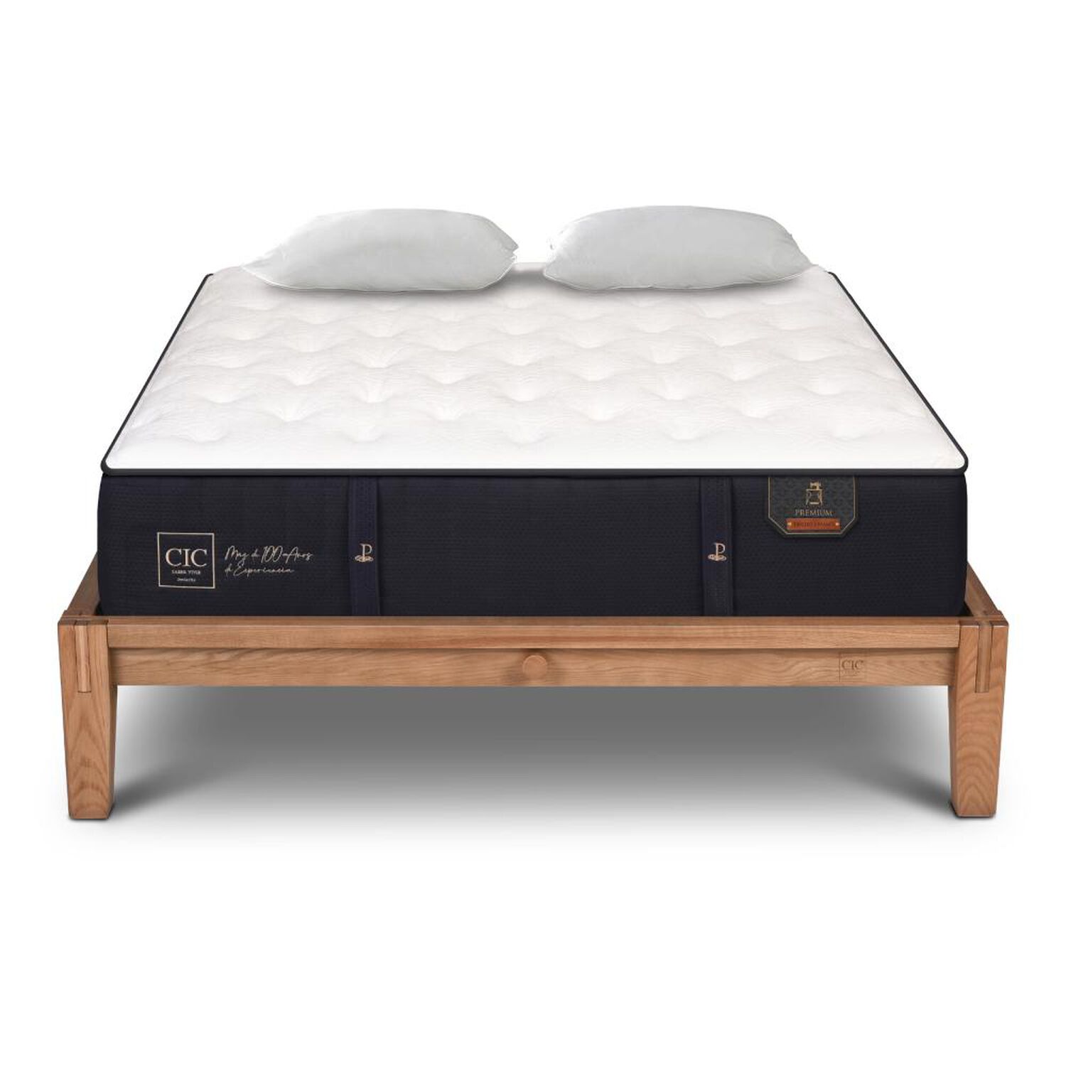 Cama Europea Cic Premium / 2 Plazas / Base Normal + Almohadas image number 0.0