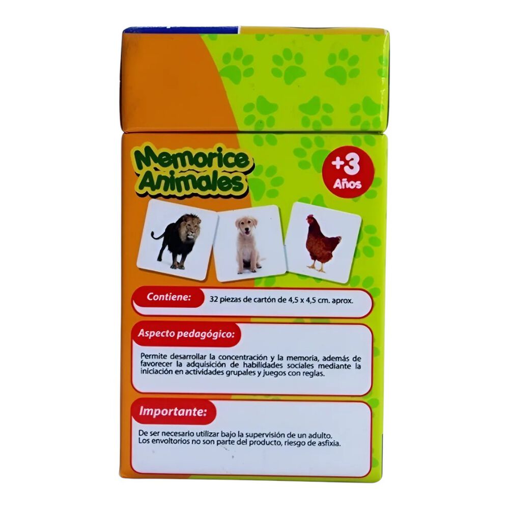 Juego De Mesa Memorice Animales Carton Dactic image number 4.0