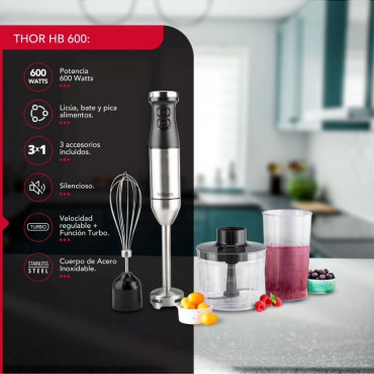 Minipimmer 4 Accesorios 600w Thor Hb Set 600 image number 1.0