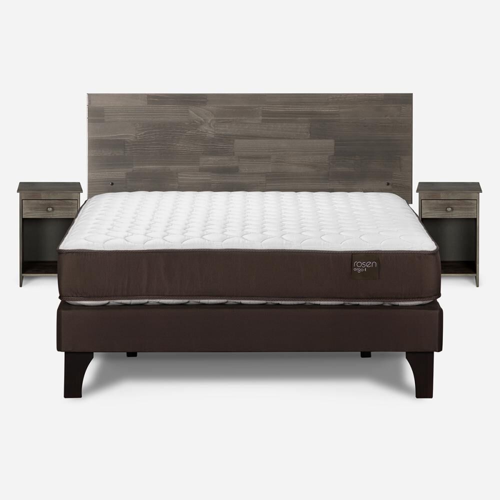 Cama Europea Rosen Ergo T / 2 Plazas / Base Normal + Set De Maderas Tabor Grafito image number 3.0